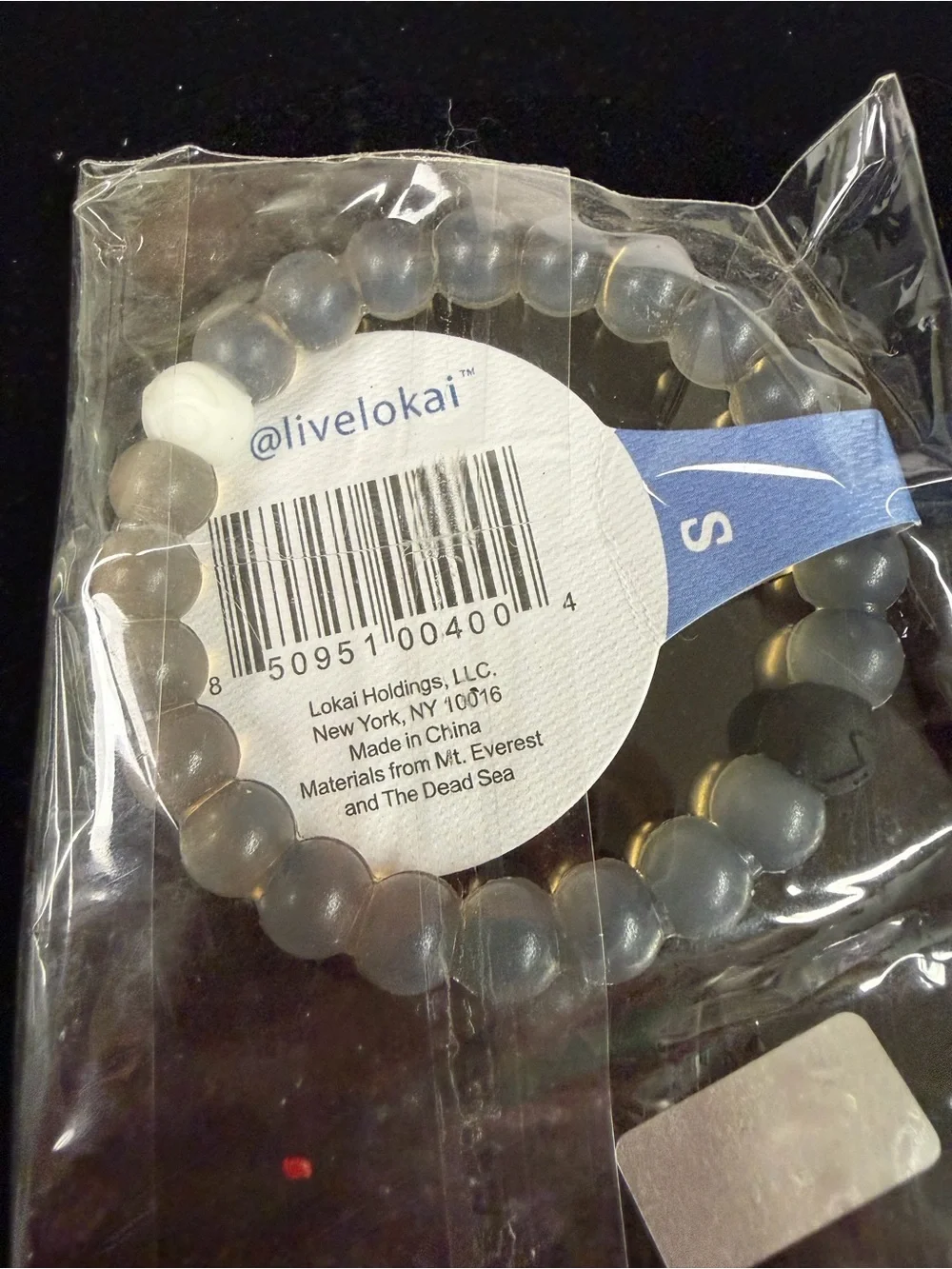 Lokai Kids Bracelet in Frosted Gray and White Beads